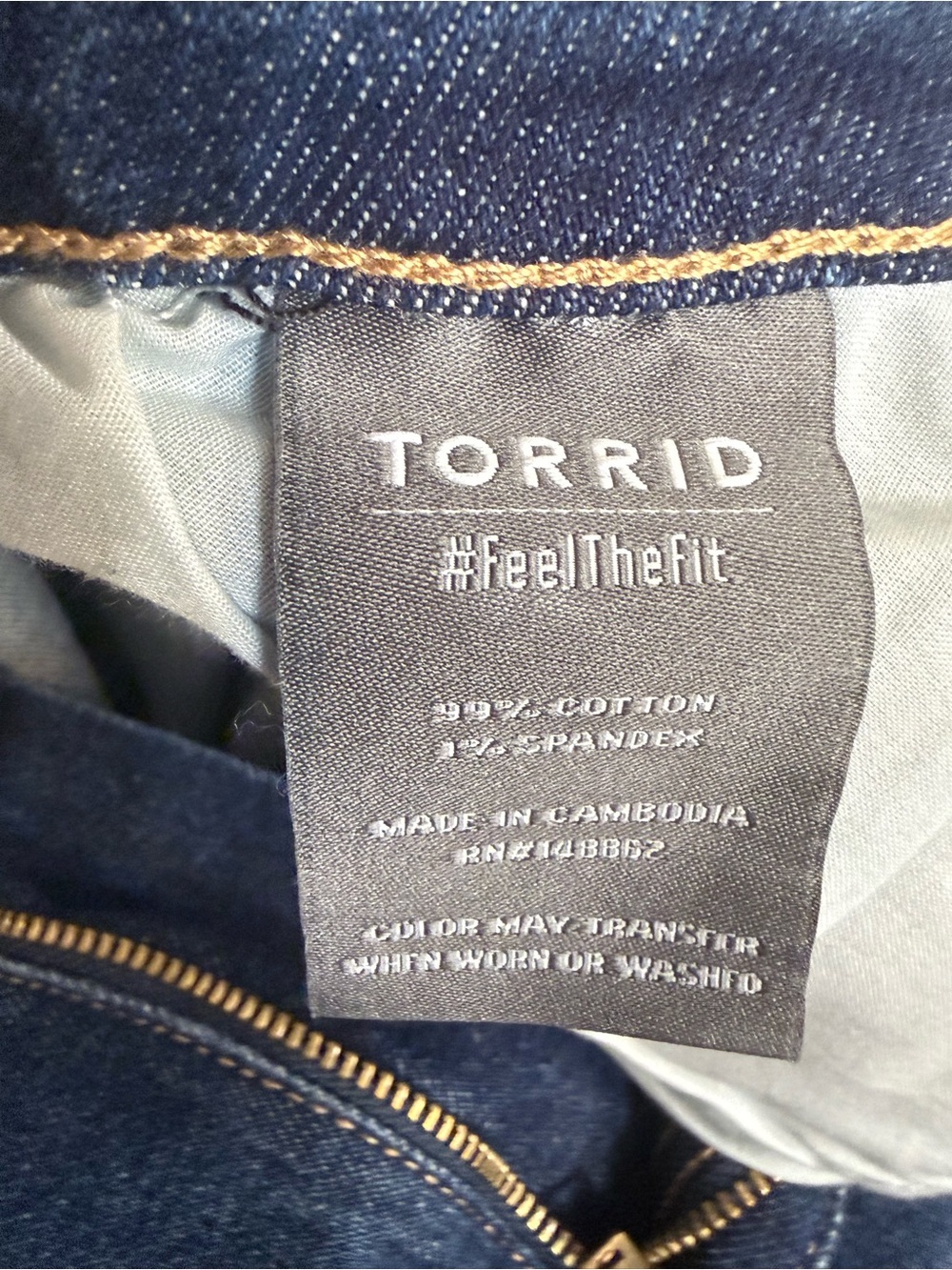Torrid Feel The Fit Dark Blue Straight Leg Jeans - Picture 7 of 7